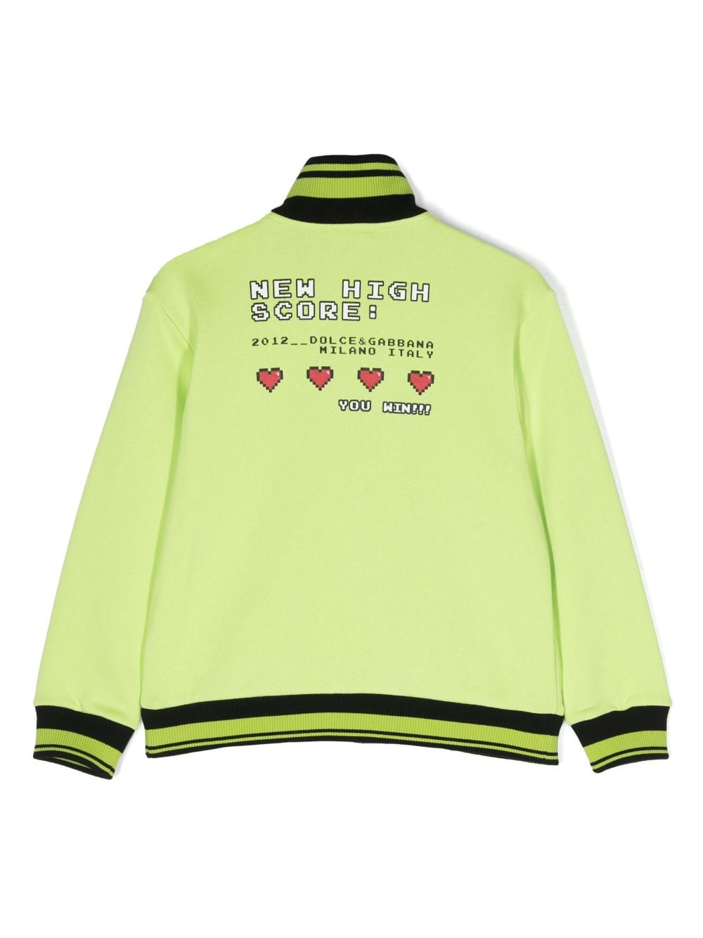 Shop Dolce & Gabbana Logo-print Cotton Bomber Jacket In Green