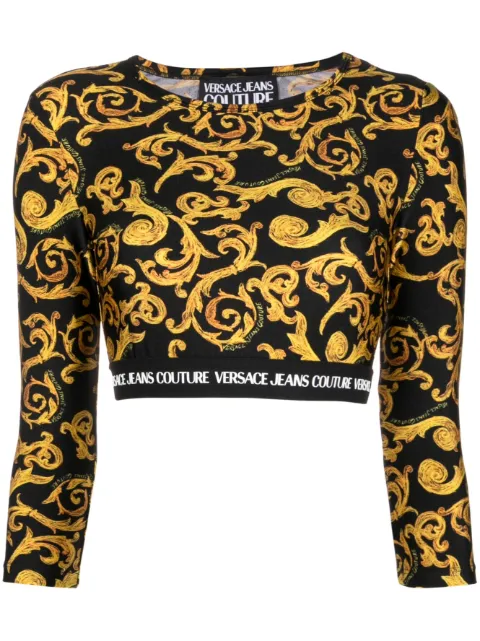Barocco-print crop top