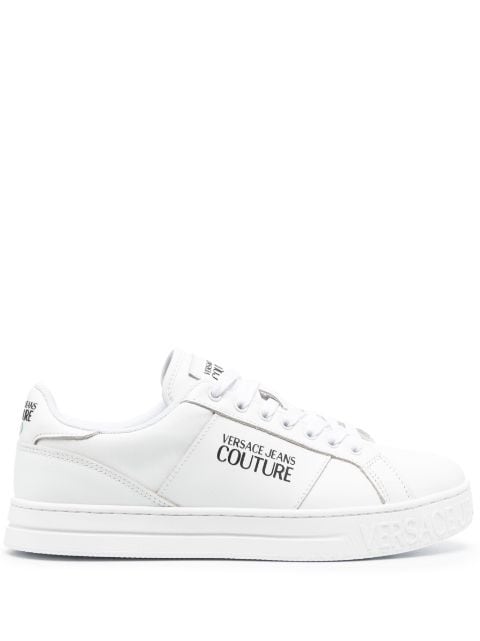 Versace Jeans Couture - logo-print low-top leather sneakers