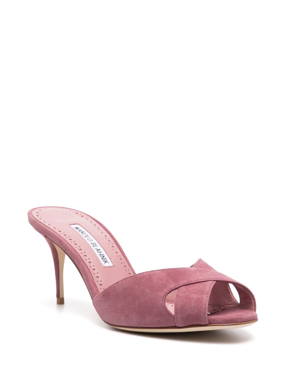 Manolo Blahnik Mumbimu suède muiltjes - Roze