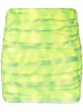 ROTATE BIRGER CHRISTENSEN tie dye-print ruched miniskirt - Green