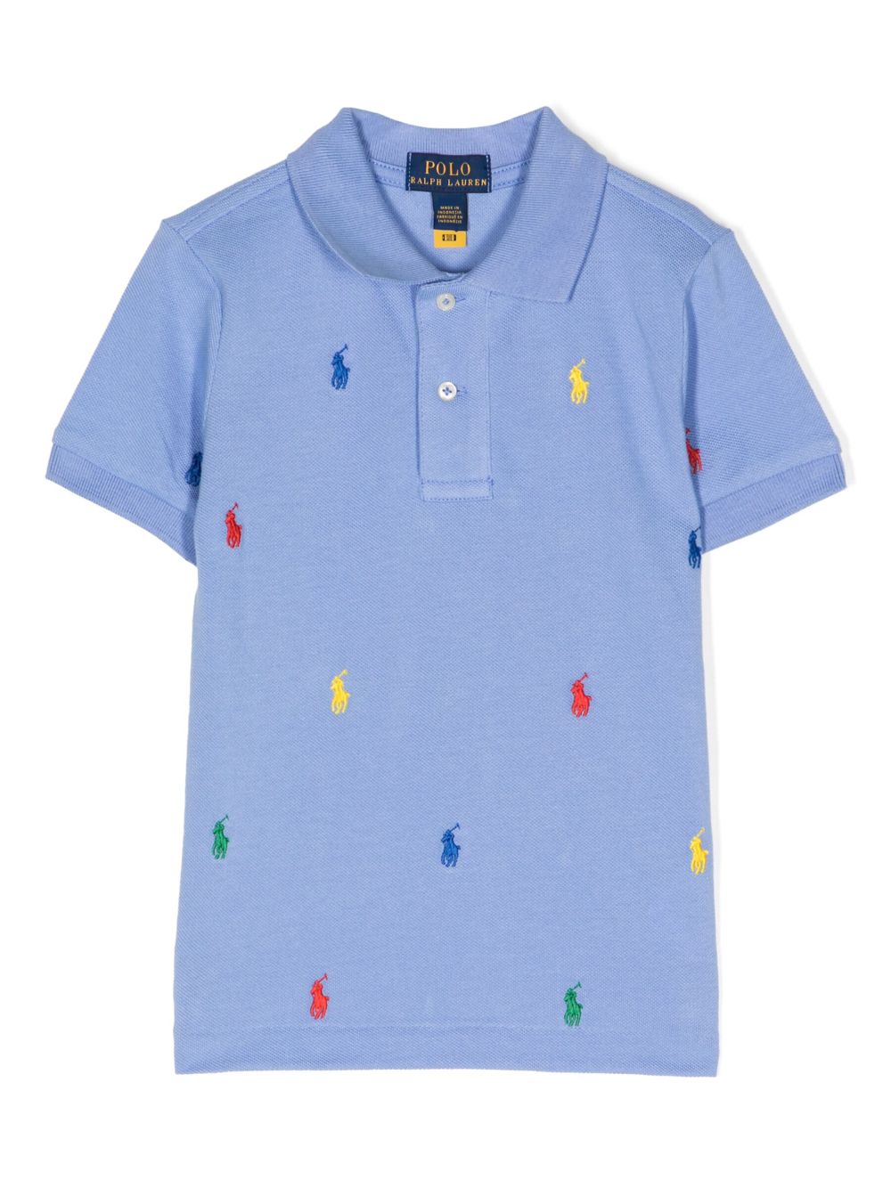 Ralph Lauren Kids' Embroidered-logo Cotton Polo Shirt In Blue