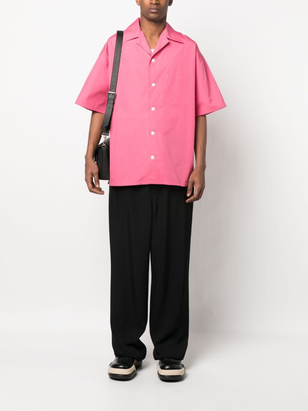 Shop Alexander Mcqueen Rear Logo-print Short-sleeved Shirt In Rosa