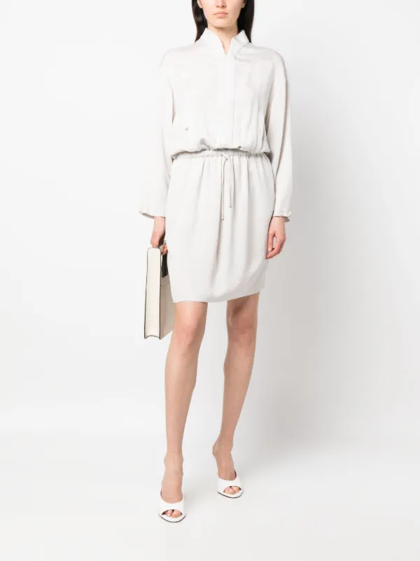 emporio armani shirt dress White Poplin Shirt Dress by Emporio Armani