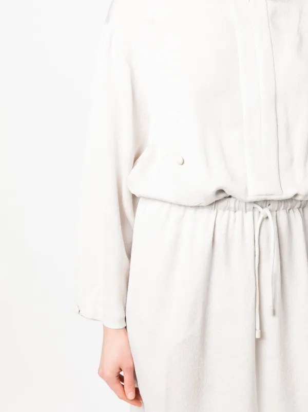 emporio armani shirt dress Collared Belted Shirt Dress