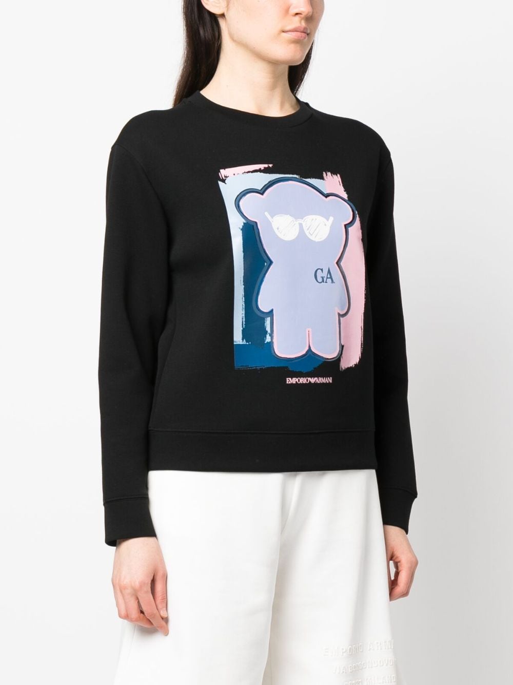 Shop Emporio Armani Graphic-print Sweatshirt In Schwarz