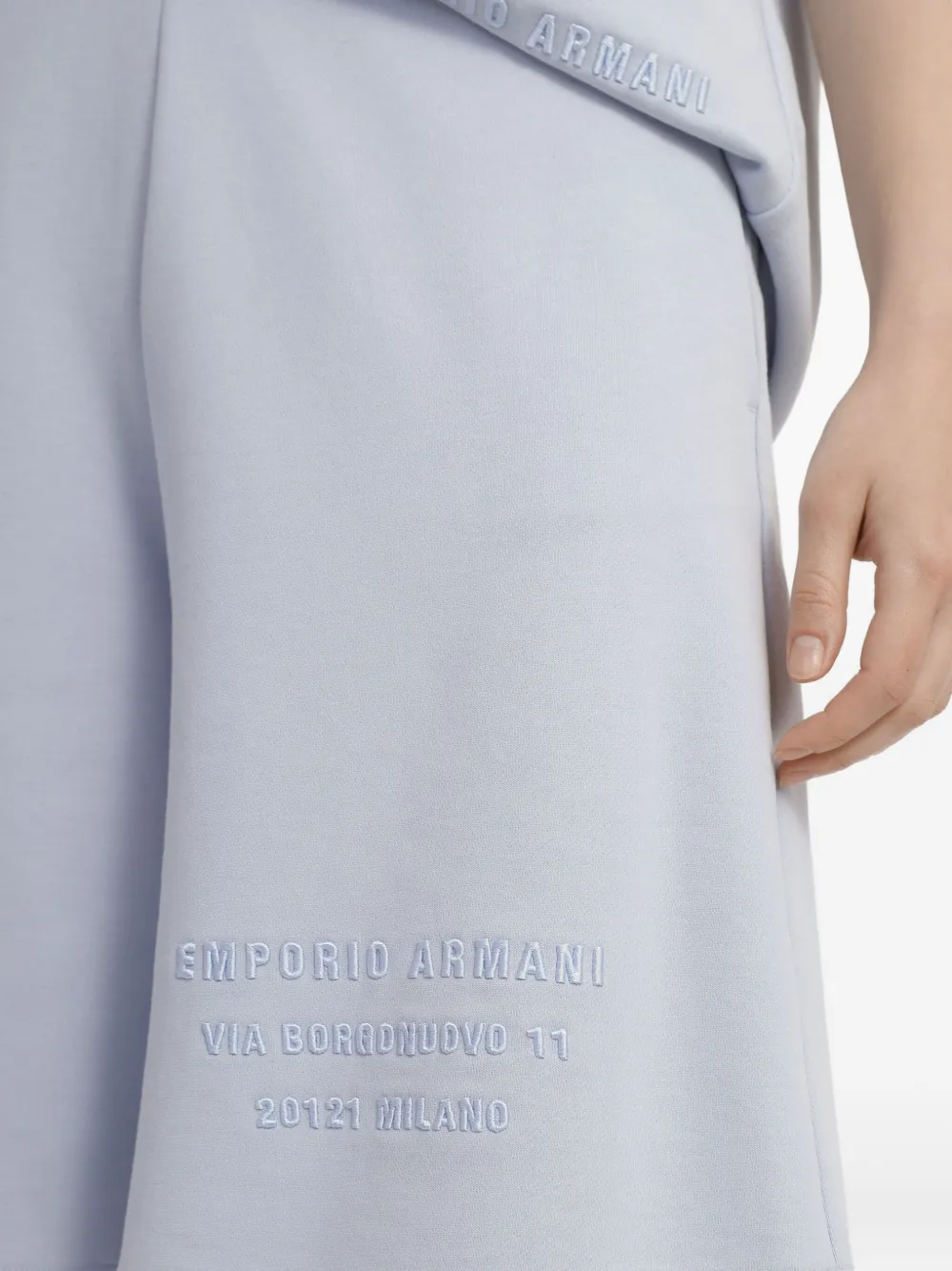 Emporio Armani Shorts met geborduurd logo Blauw