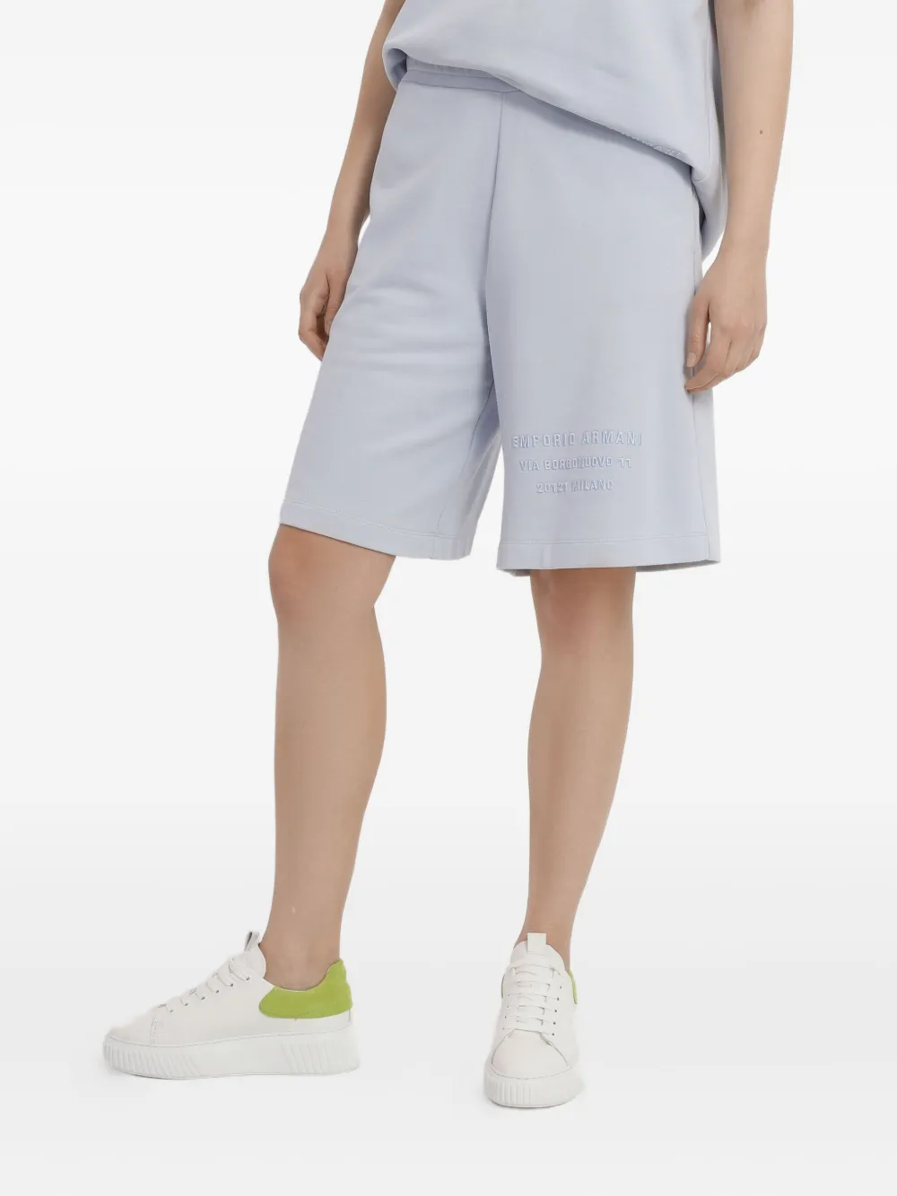 Emporio Armani logo-embroidered shorts | Blue | Image 1