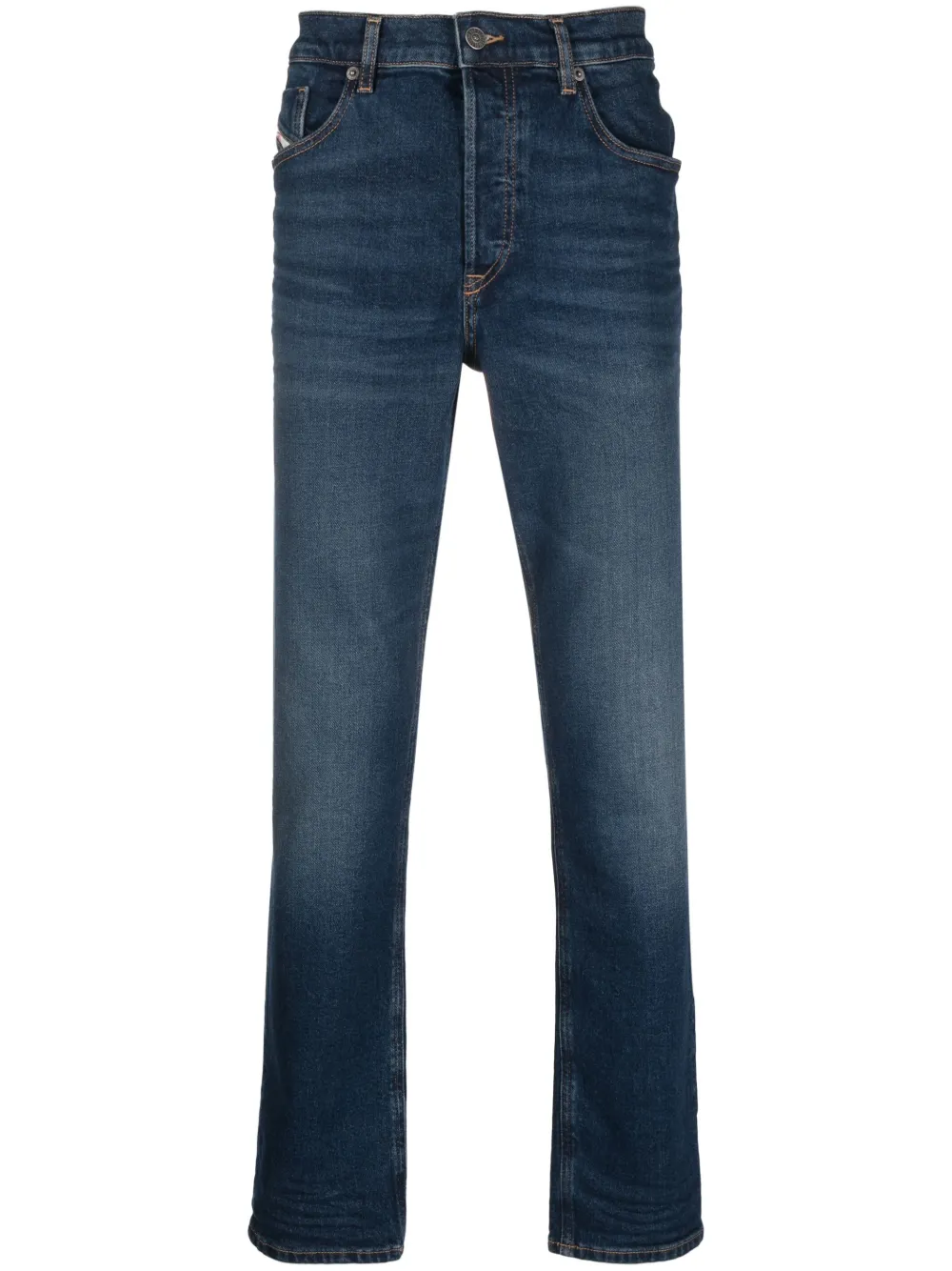 Diesel logo-patch tapered jeans - Blue