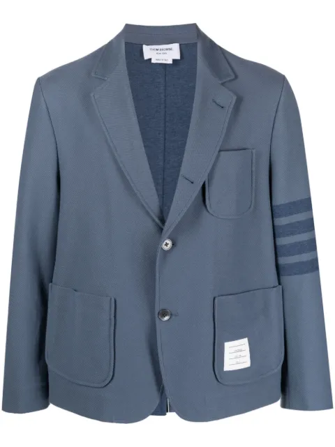 Thom Browne striped-sleeve cotton blazer