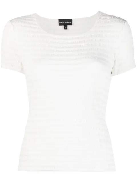 Emporio Armani textured cotton-blend blouse