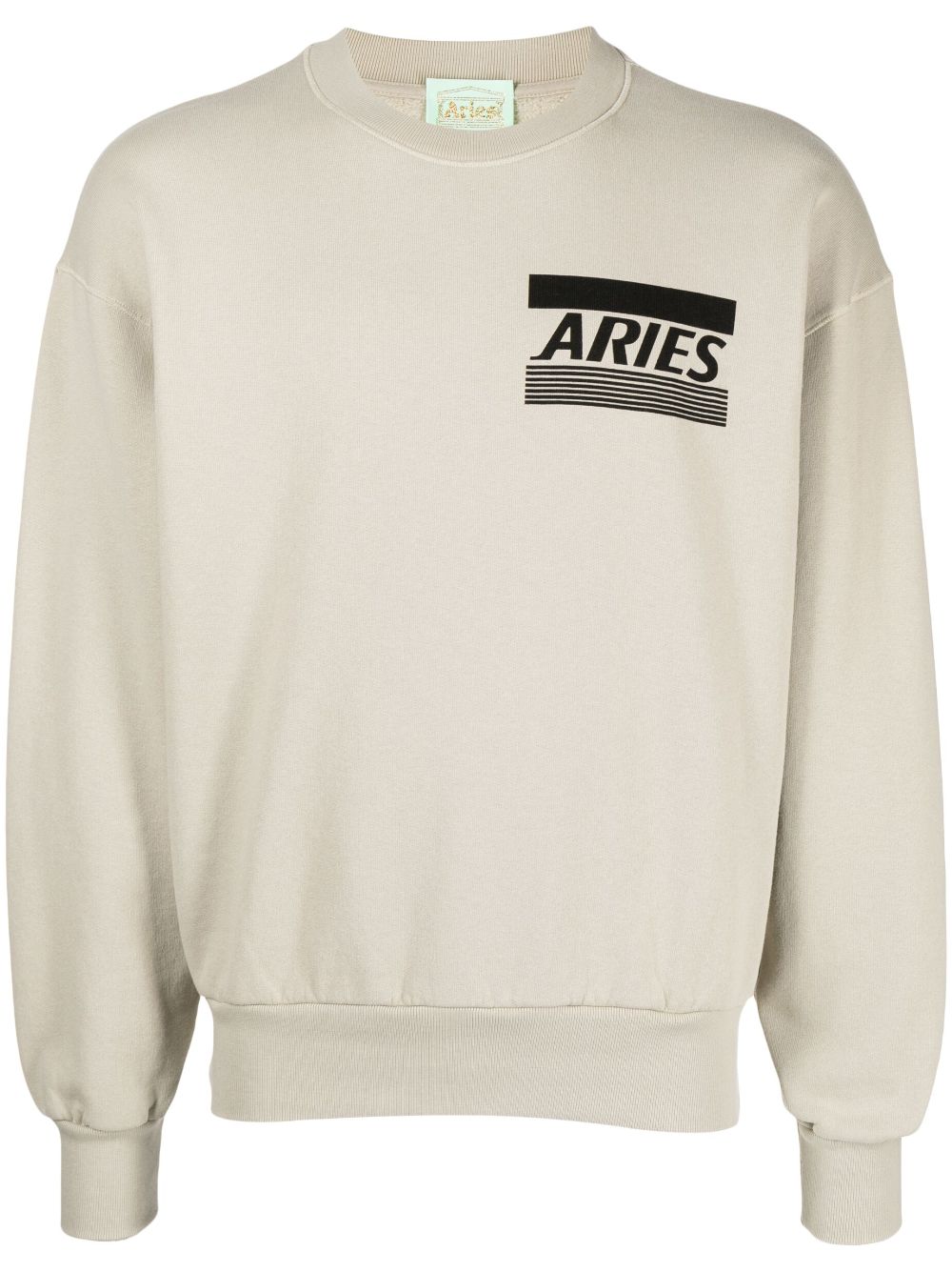 Aries Logo-print Cotton Jumper In Neutrals