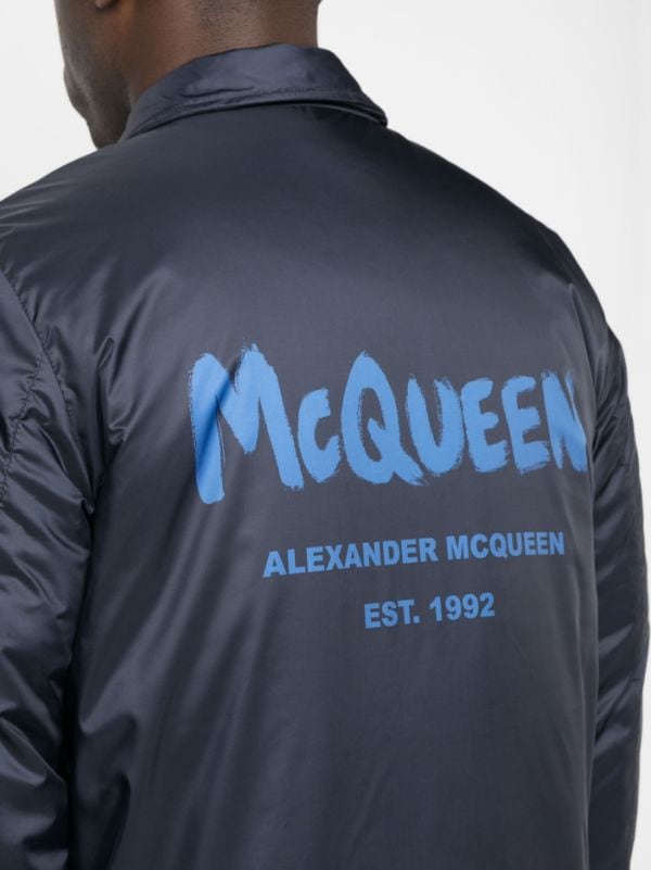 Alexander McQueen logo-print Bomber Jacket - Farfetch