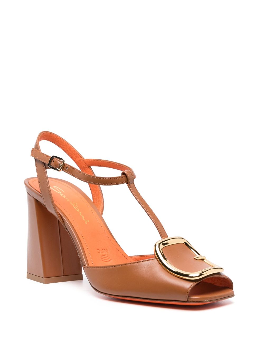 Shop Santoni Buckle-detail Open-toe Sandals In Brown