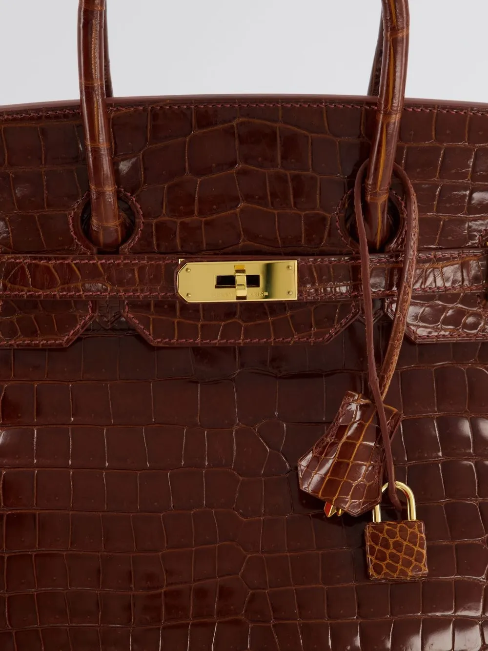 Hermès - pre-owned Birkin 35 bag - women - Crocodile Leather - One Size - Brown 2