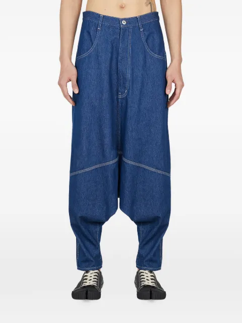 sulvam contrast-stitch drop-crotch jeans 