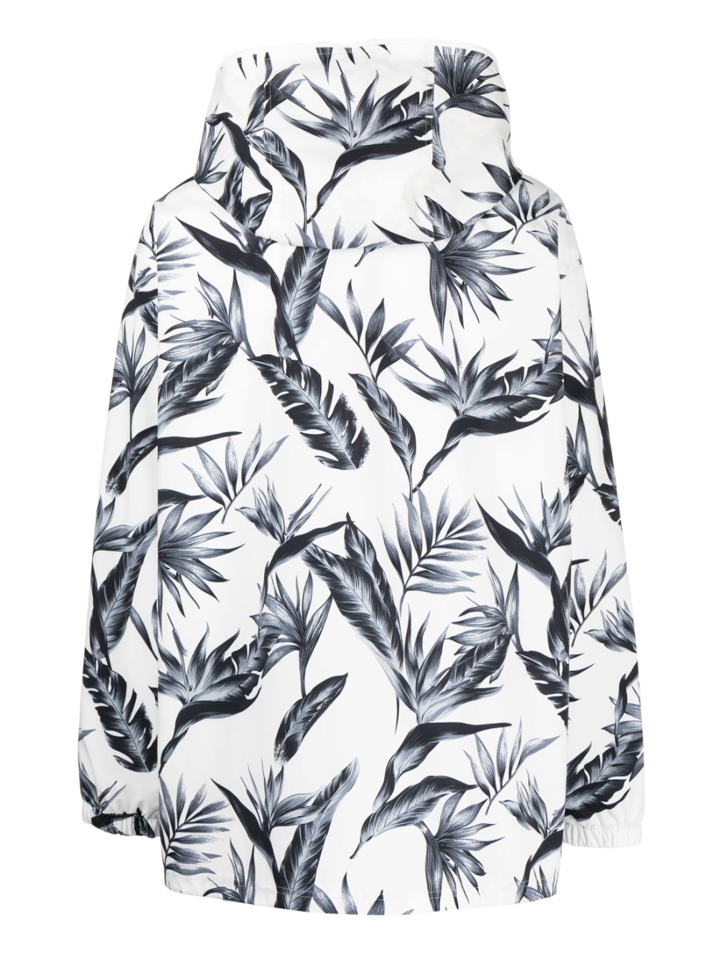 Shop Fumito Ganryu Leaf-print Hooded Jacket In Weiss