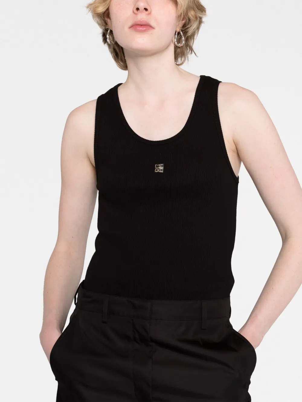 Shop Givenchy 4g-logo Plaque Sleeveless Top In Black