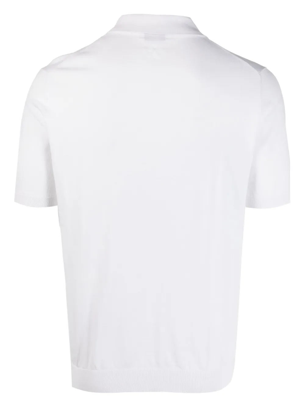 Ballantyne Knit Short-sleeved Polo With Structured Collar In 白色