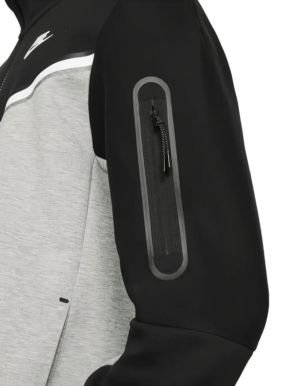 Nike chevron-panel tech fleece hoodie Grijs