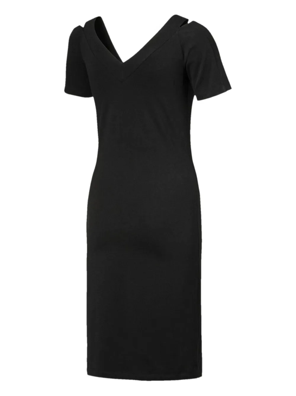 Puma T7 Cold-shoulder Mini Dress In Black