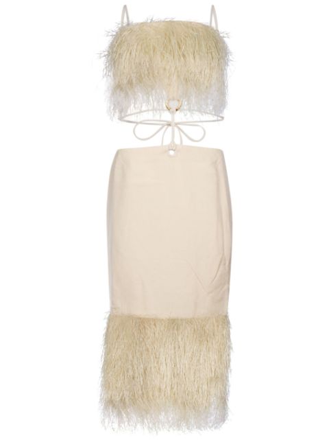 Jacquemus La robe Raphia fringed dress Women