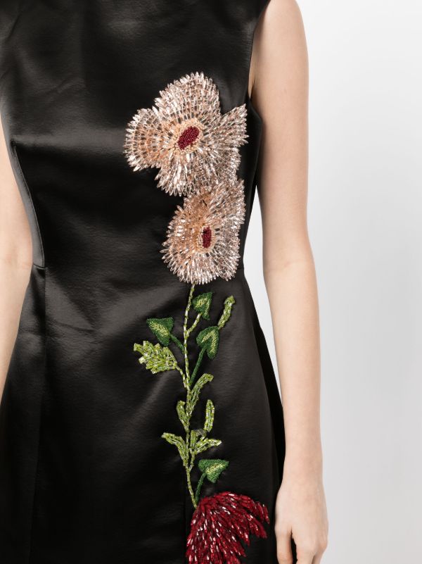 Black dress store with flower embroidery