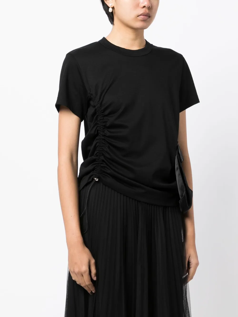 Noir Kei Ninomiya T-shirt met trekkoord Zwart
