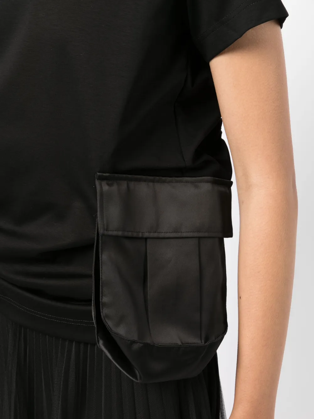 Noir Kei Ninomiya T-shirt met trekkoord Zwart