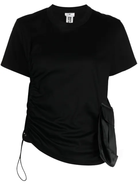 Noir Kei Ninomiya ruched drawstring cotton T-shirt