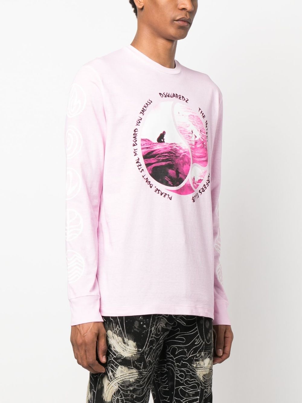 Shop Dsquared2 Graphic-print Cotton Sweatshirt In Pink