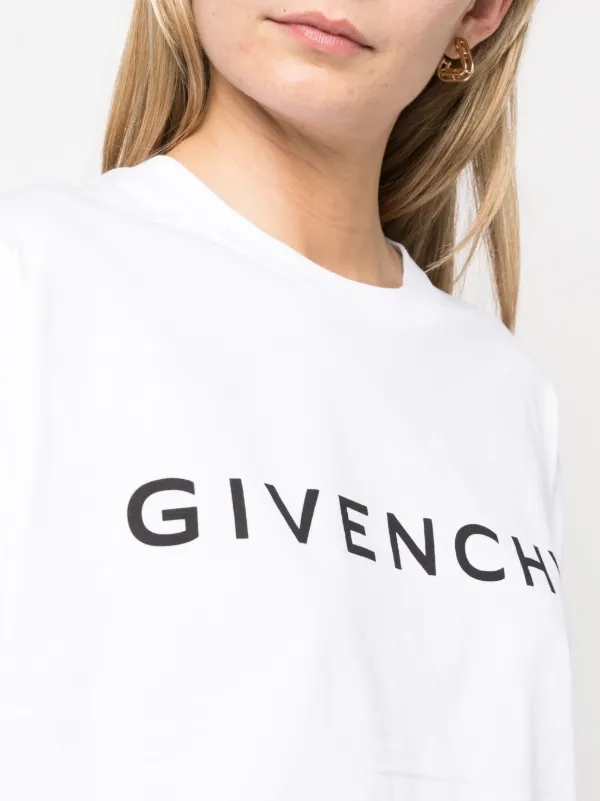 Givenchy logo print Cropped T shirt White FARFETCH CA