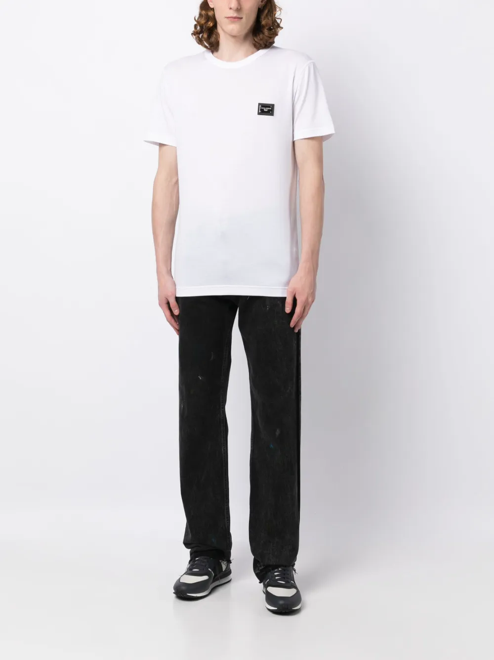 Dolce & Gabbana T-shirt met logoplakkaat - Wit