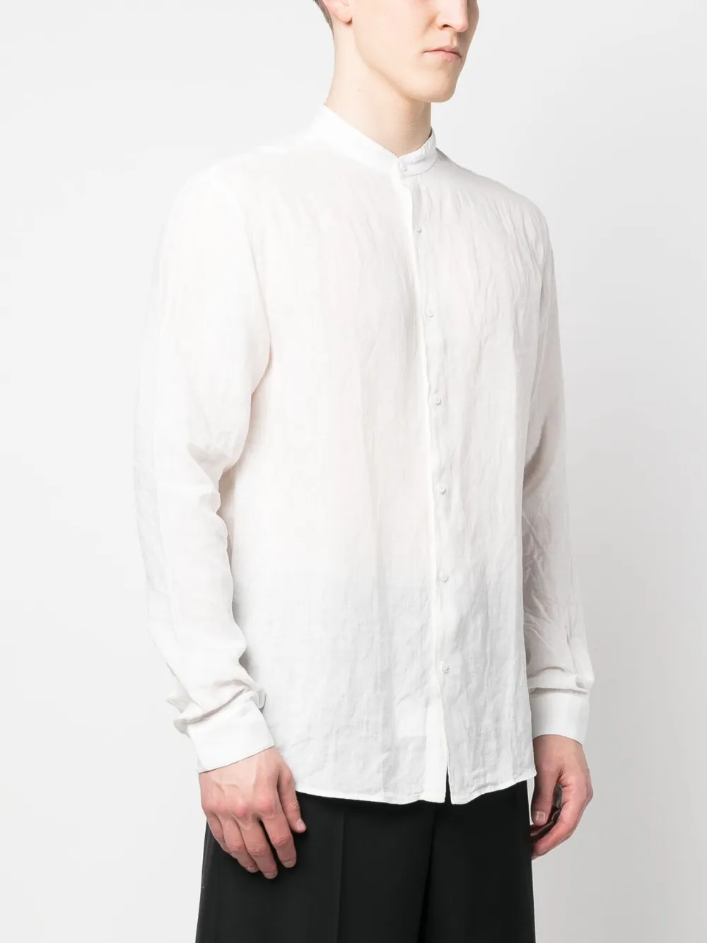 Costumein Plain Linen Shirt In Weiss ModeSens