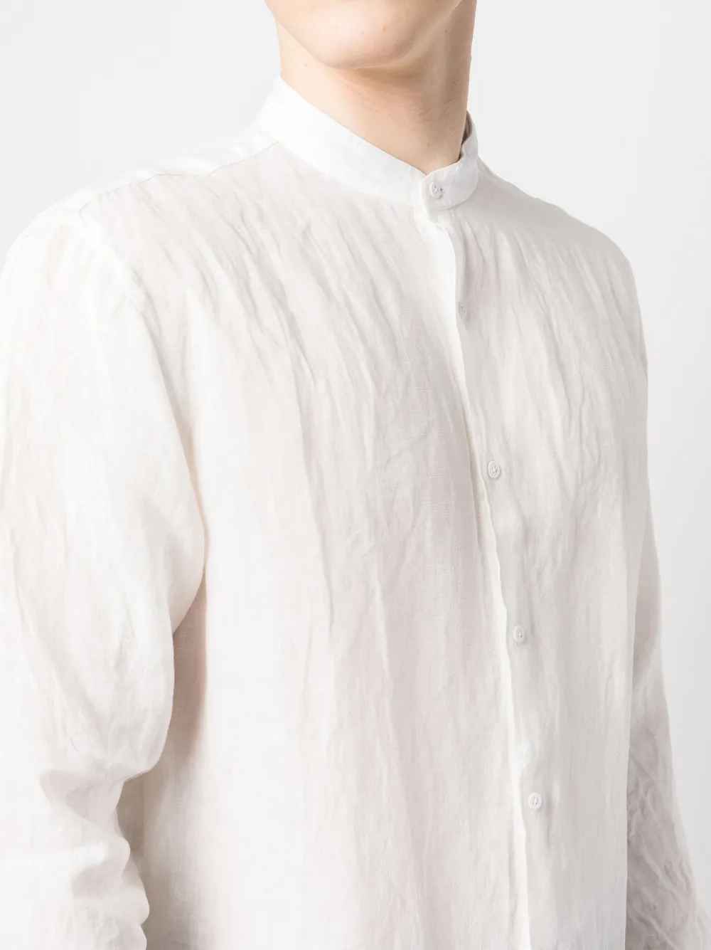 Costumein Plain Linen Shirt In Weiss ModeSens