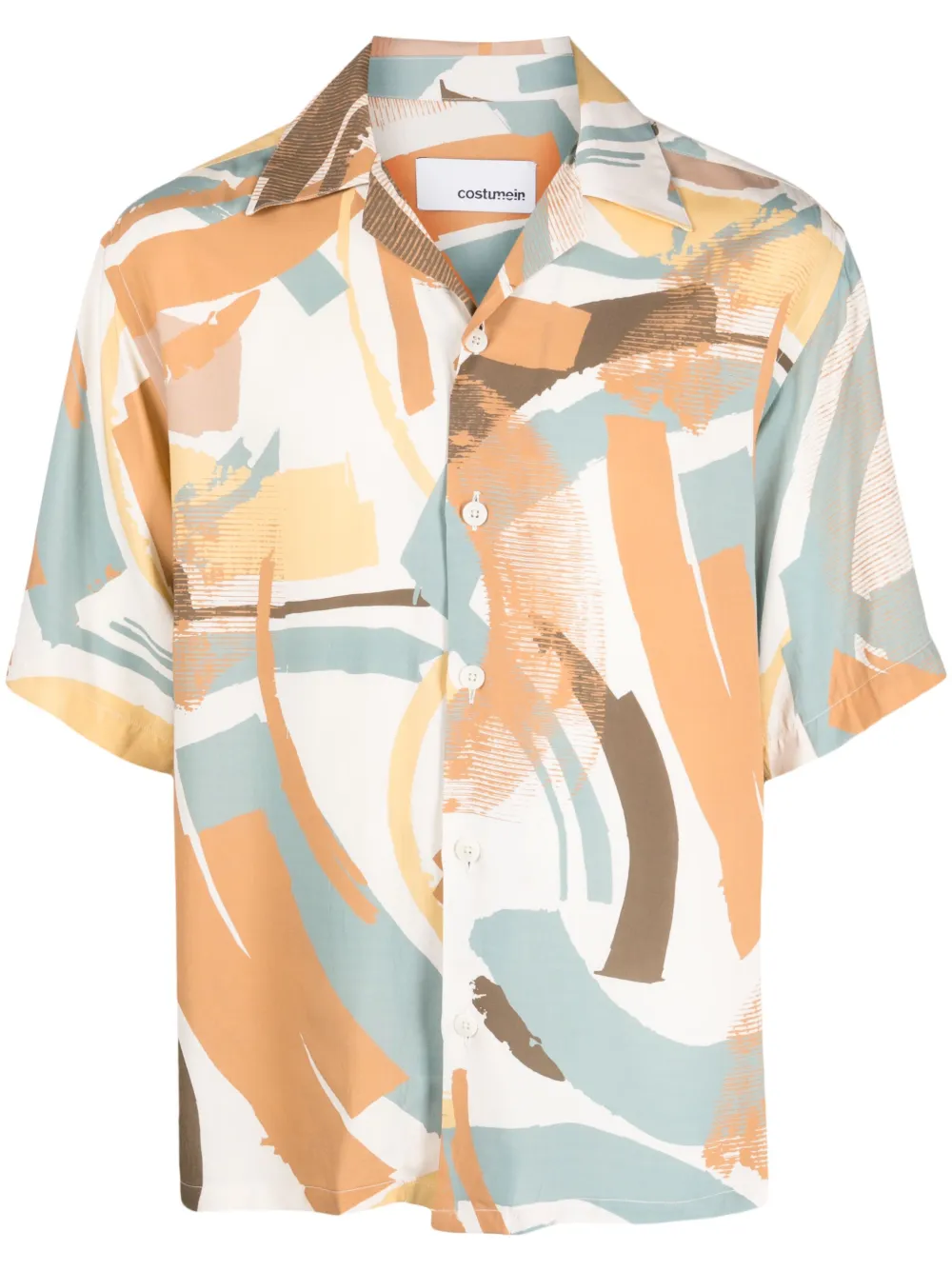 Costumein abstract-print short-sleeve shirt - Neutrals