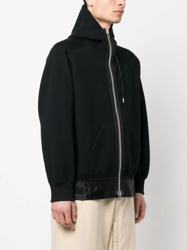 Sacai ジップアップ パーカー | ブラック | FARFETCH JP