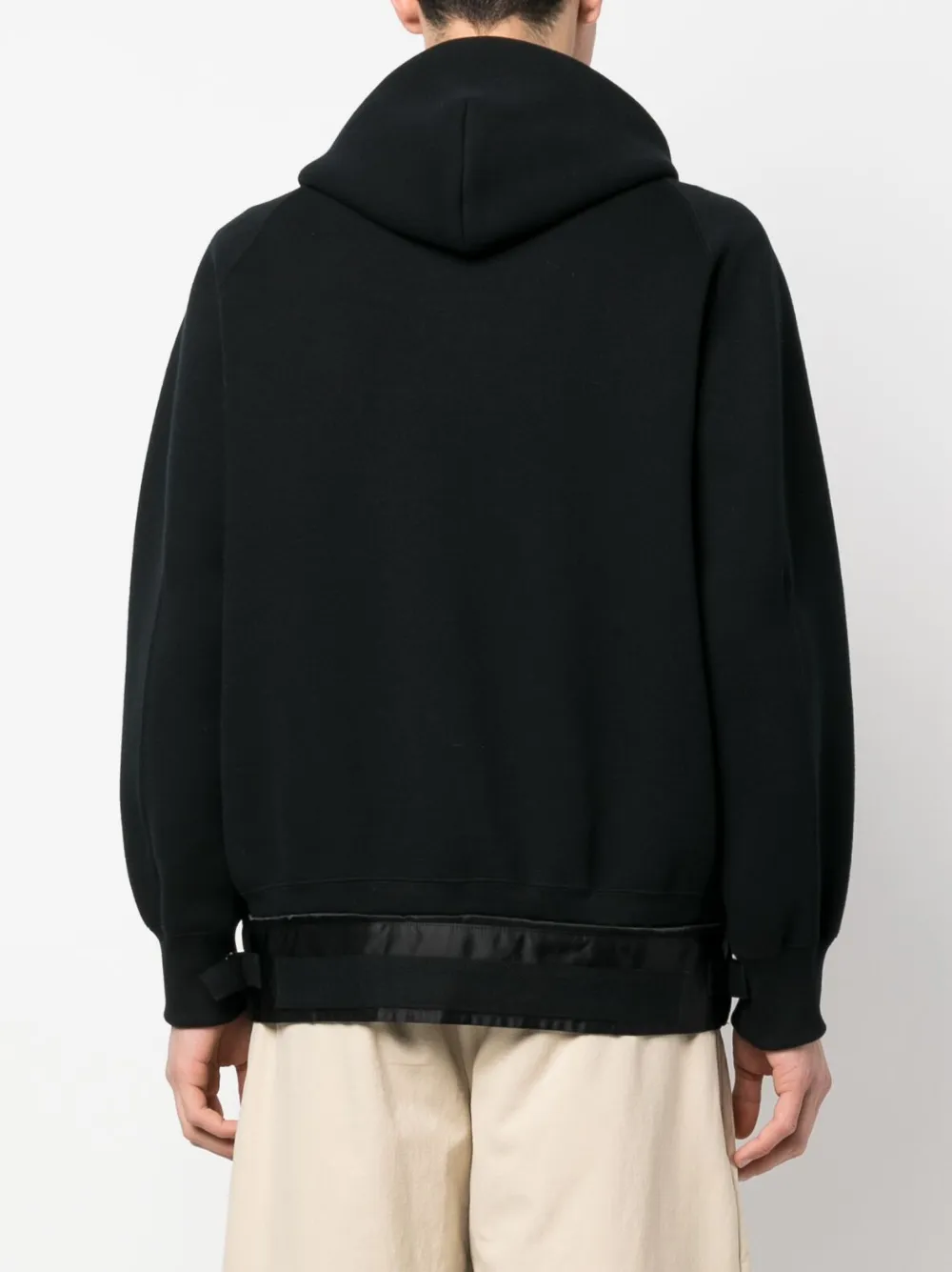 Sacai Sponge Nylon Twill Hoodie In Schwarz