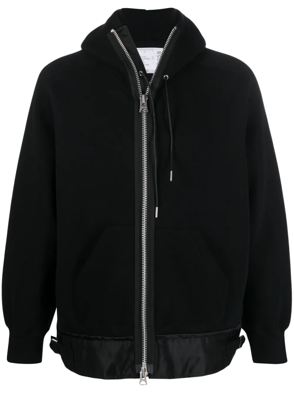 Sacai Sponge Nylon Twill Hoodie In Schwarz