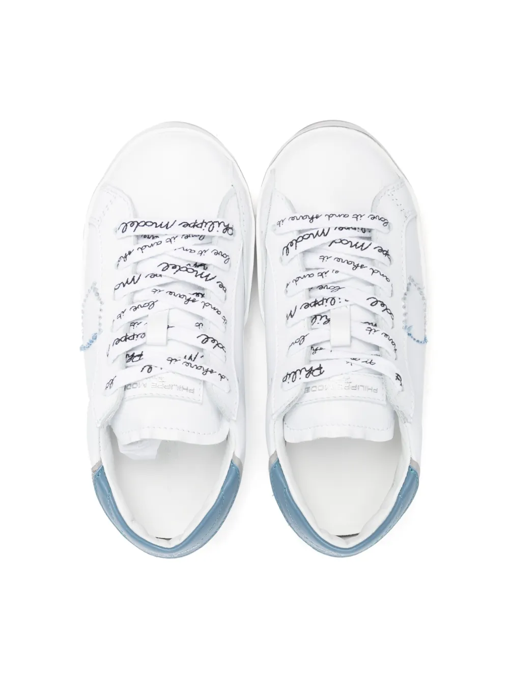 Philippe Model Kids Lace-up Leather Sneakers - White 