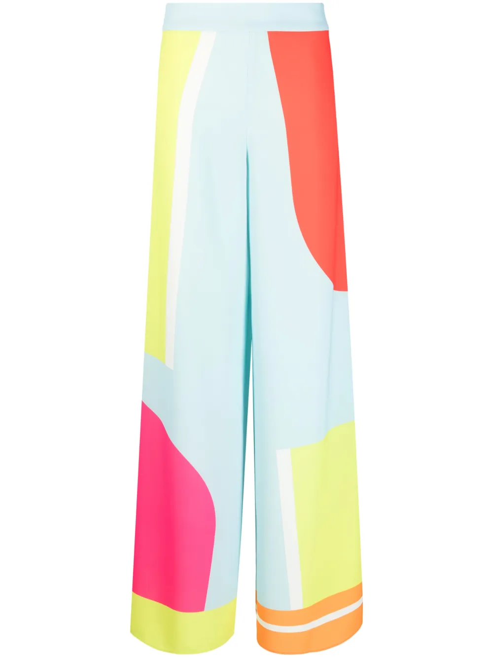 alice + olivia graphic-print wide-leg trousers - Blue