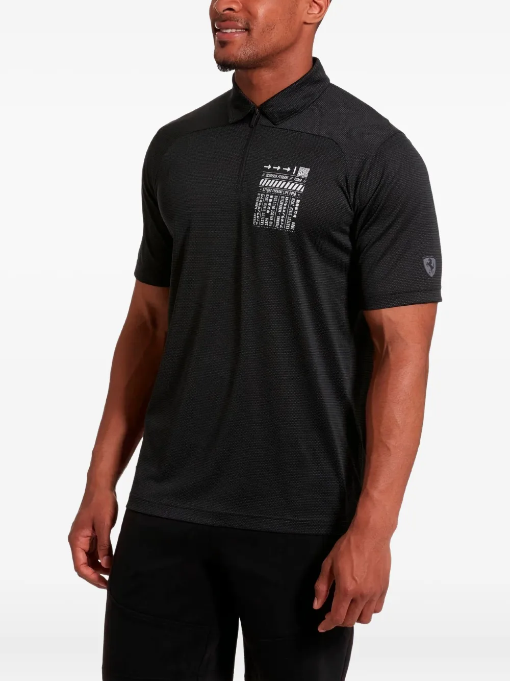 PUMA  x Ferrari Summer half-zip polo shirt | Black | Image 1