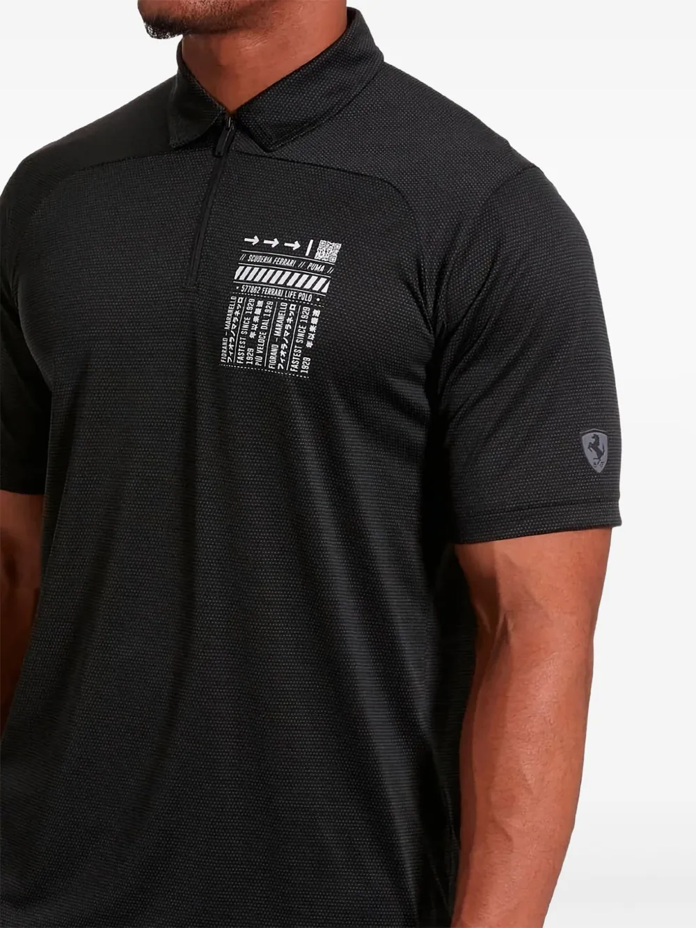 PUMA Ferrari Summer poloshirt met halve rits - Zwart