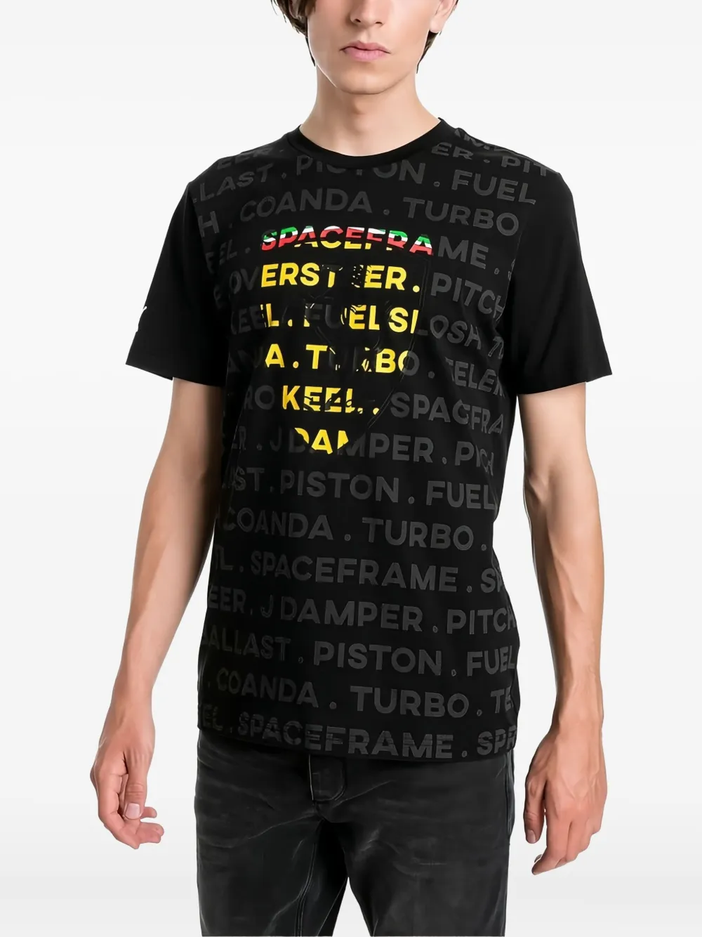 PUMA x Ferrari Big Shield Black T-shirt - Zwart