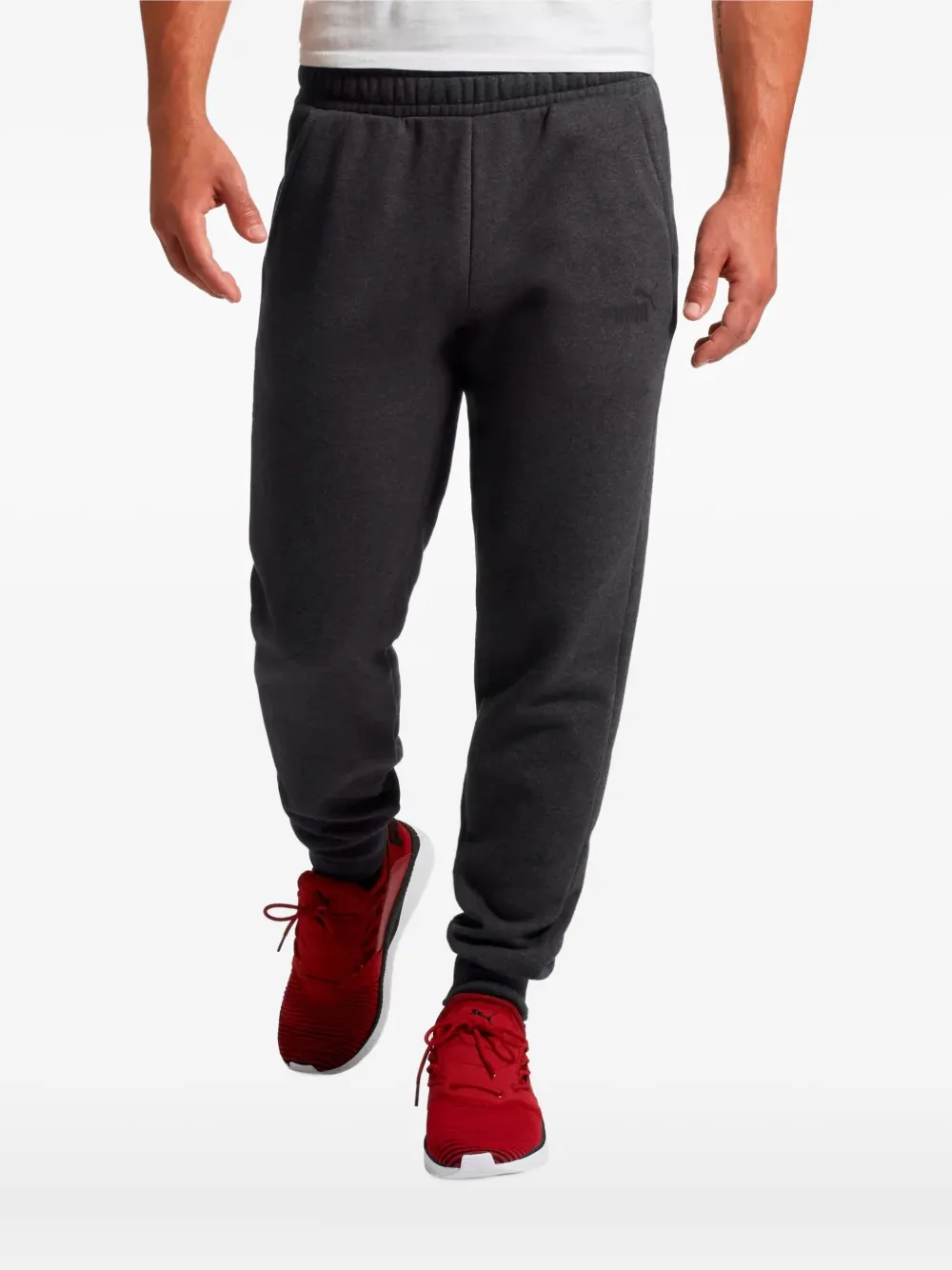 PUMA Fleece trainingsbroek met logo - Grijs