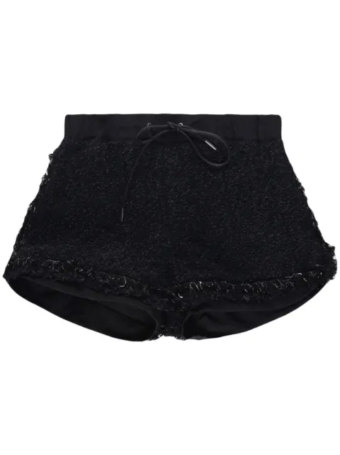 sacai shorts tweed con tiro alto