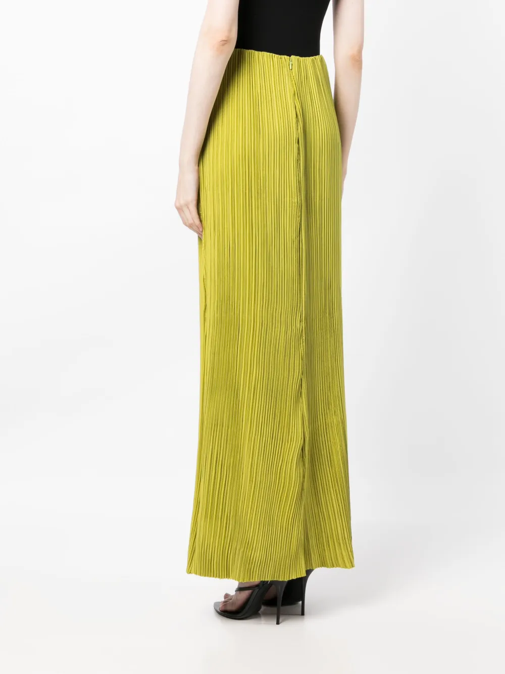 Bcbg yellow 2025 pleated maxi skirt