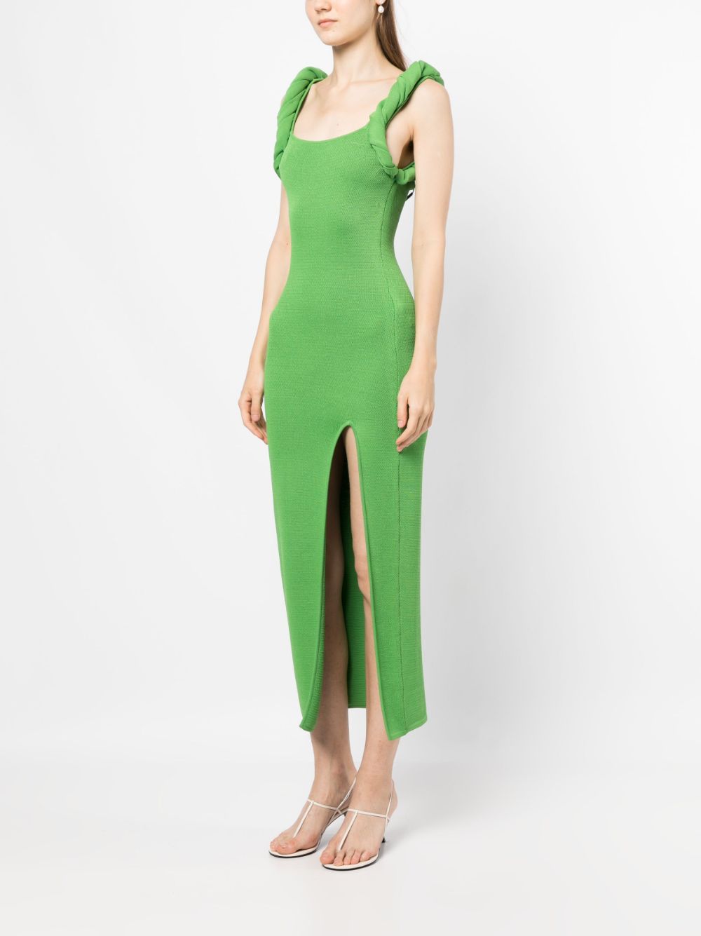 Shop Rachel Gilbert Square-neck Midi Dress In Green