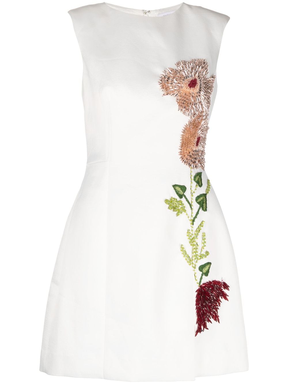 Rachel Gilbert Embroidered- Detail Minidress In White