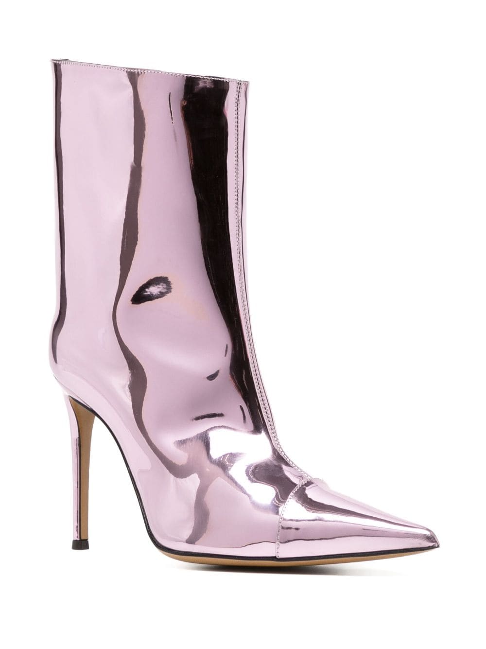 Shop Alexandre Vauthier Metallic-finish 100mm Ankle Boots In Violett